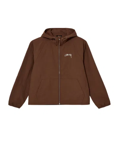 Stussy Long-sleeved Casual Jacket In Brown