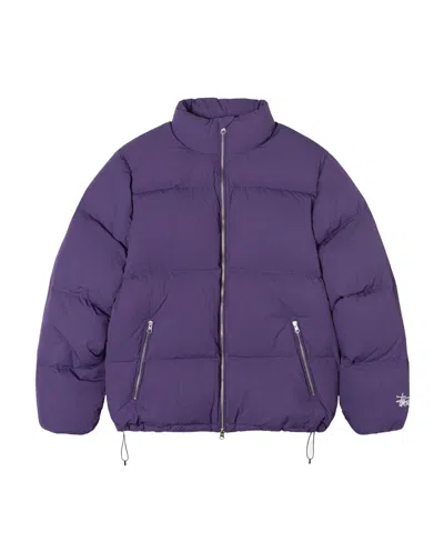 Stussy Long-sleeved Down Jacket In Blue
