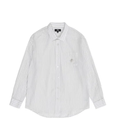 Stussy Long-sleeved Striped Shirt In White