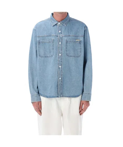 Stussy Long-sleeved Denim Shirt In Multi