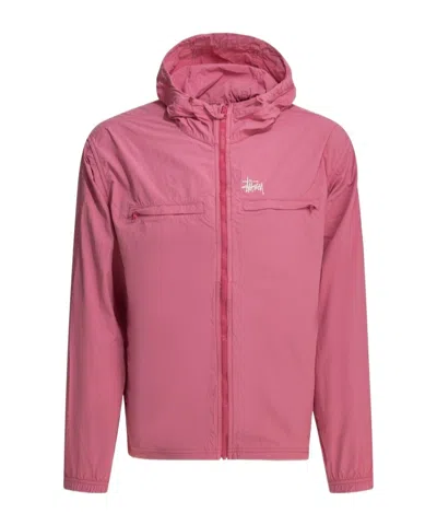 Stussy Long-sleeved Hooded Casual Jacket In Pink