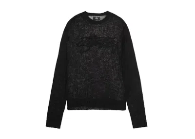 Pre-owned Stussy Loose Knit Logo Sweater In Black