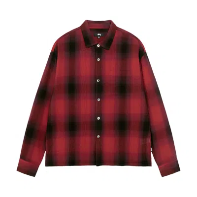 Pre-owned Stussy Loose Weave Plaid Shirt 'red' | Men's Size M