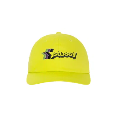 Pre-owned Stussy Low Pro 3 Star Strapback 'lime' | Yellow | Men's Size Onesize