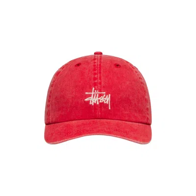Pre-owned Stussy Low Pro Basic Washed Strapback 'chile' | Red | Men's Size Onesize