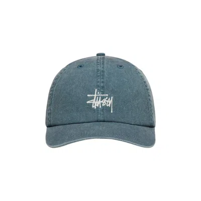 Pre-owned Stussy Low Pro Basic Washed Strapback 'lagoon' | Blue | Men's Size Onesize
