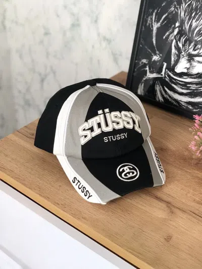 Pre-owned Stussy Low Pro Souvenir Strapback 6 Panel Hat In Black
