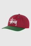 Stussy Low Profile Big Basic Snapback Hat In Maroon, Men's At Urban Outfitters In Burgundy