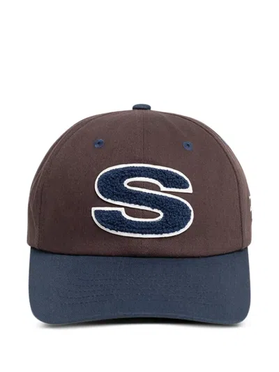Stussy Low Profile Chenille Snapback Baseball Hat In Brown