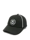 Stussy Logo Motif Baseball Cap In Black