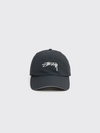 Stussy Smooth Stock Logo-embroidered Cap In Black