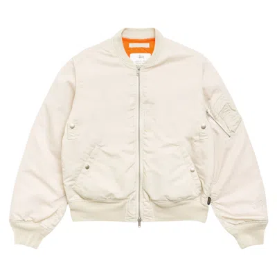 Pre-owned Stussy Ma-1 Bomber Jacket 'bone' | Cream | Men's Size S
