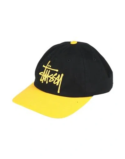 Stussy Man Hat Black Size 7 Cotton In Multi