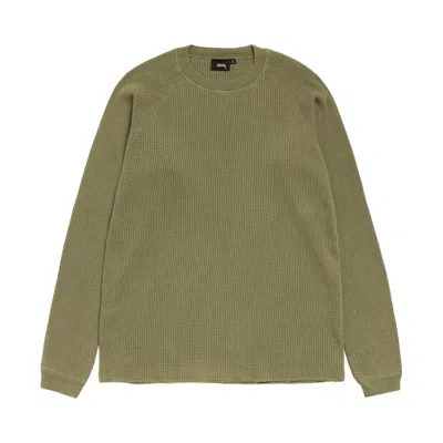 Pre-owned Stussy Mantra Raglan Thermal 'olive' | Green | Men's Size L
