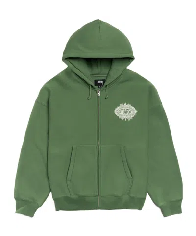 Stussy Mantra Zip Hoodie In Green