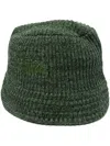 Stussy Marl Knit Bucket Hat In Green