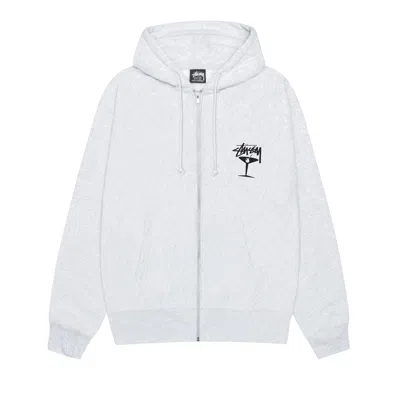 Pre-owned Stussy Martini Zip Hoodie 'ash Heather' | Grey | Men's Size Xl