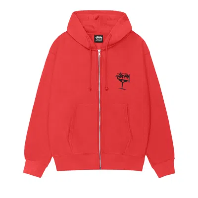 Pre-owned Stussy Martini Zip Hoodie 'cayenne' | Red | Men's Size M