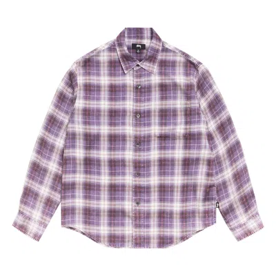 Pre-owned Stussy Matthew Plaid Shirt 'lavender' | Purple | Men's Size Xl