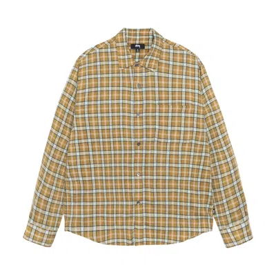 Pre-owned Stussy Matthew Shirt Printed Plaid 'gold' | Men's Size Xl