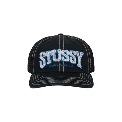 Pre-owned Stussy Md Burly Threads Trucker 'black' | Men's Size Onesize