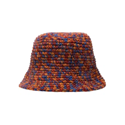 Pre-owned Stussy Melange Yarn Knit Bucket Hat 'orage' | Orange | Men's Size Onesize