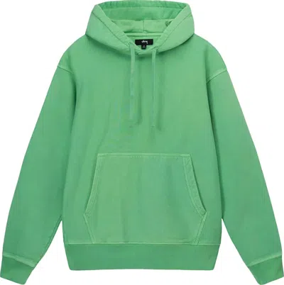 Stussy Men Pigment Dyed Fleece Hoodie In Green