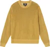 Stussy Men Pigment Dyed Loose Gauge Sweater In Gold