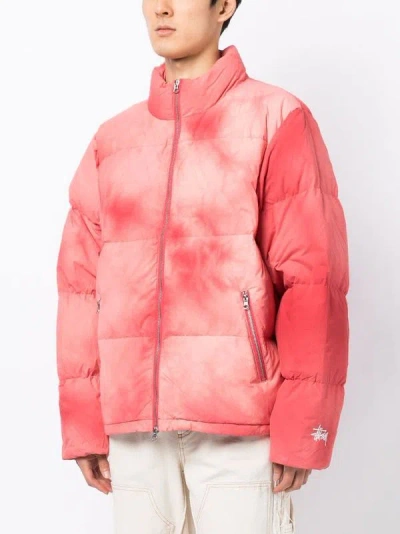 Stussy Faded Down Jacket In Faded Red