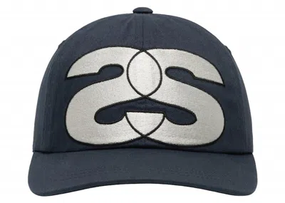 Pre-owned Stussy Men's Stushort Sleevey Low Pro Big Short Sleeve Snapback In Navy Blue
