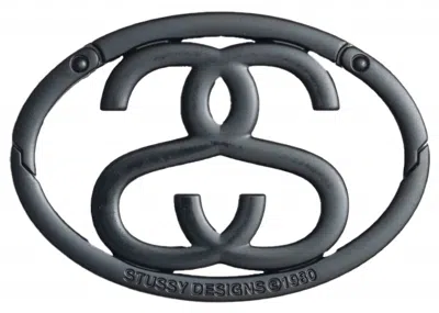 Pre-owned Stussy Men's Stushort Sleevey Short Sleeve Link Carabiner In Matte Black