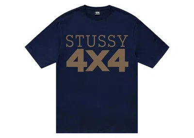 Pre-owned Stussy Men's  4x4 Tee Shirt In Navy Blue