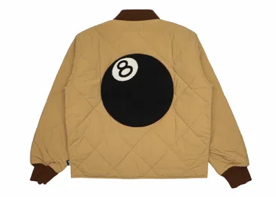 Pre-owned Stussy Men's  8 Ball Quilted Liner Jacket In Brown