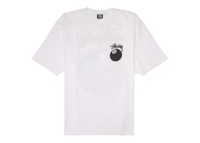 Pre-owned Stussy Men's  8 Ball Tee Shirt In White