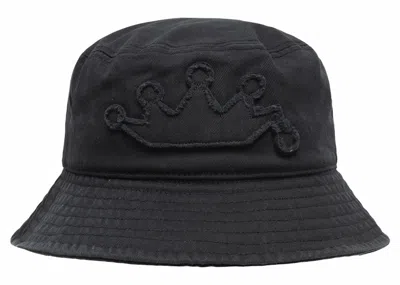 Pre-owned Stussy Men's  Applique Crown Bucket Hat In Black