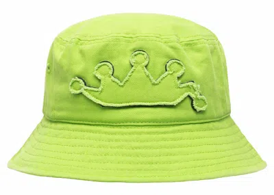 Pre-owned Stussy Men's  Applique Crown Bucket Hat In Lime