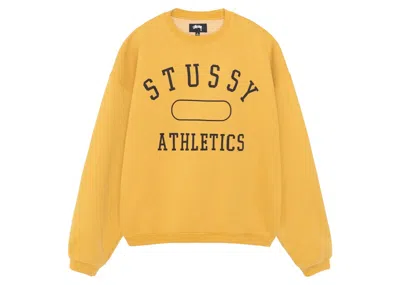 Pre-owned Stussy Men's  Athletics Crew In Washed Gold