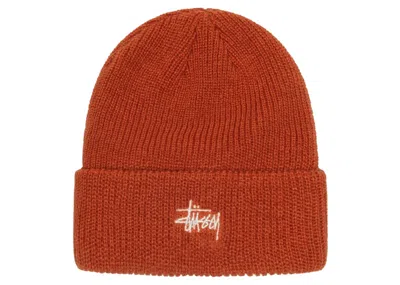 Pre-owned Stussy Men's  Basic Cuff Beanie In Tiger In Orange