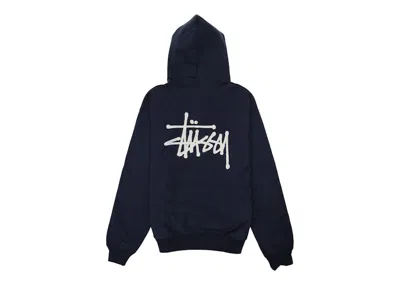 Pre-owned Stussy Men's  Basic Hoodie In Navy Blue/white