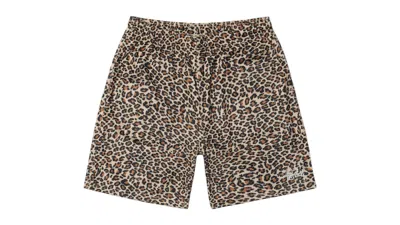 Pre-owned Stussy Men's  Basic Mesh Short In Leopard In Brown