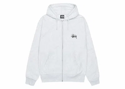 Pre-owned Stussy Men's  Basic  Zip Hoodie In Ash Heather In Gray