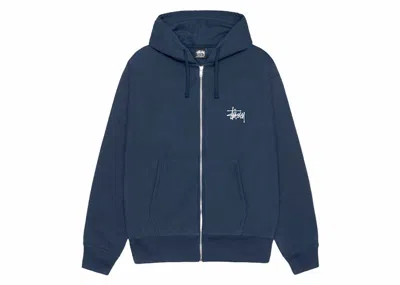 Pre-owned Stussy Men's  Basic  Zip Hoodie In Navy Blue