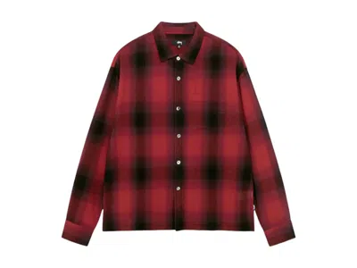 Pre-owned Stussy Men's  Beach Plaid Shirt In Red