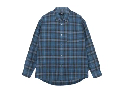 Pre-owned Stussy Men's  Beach Plaid Shirt (ss25) In Blue