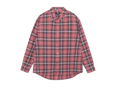 Pre-owned Stussy Men's  Beach Plaid Shirt (ss25) In Red