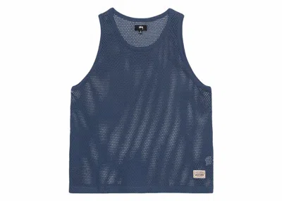 Pre-owned Stussy Men's  Big Mesh Tank In Navy Blue