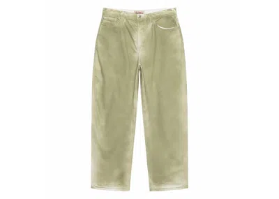Pre-owned Stussy Men's  Big Ol' Spray Dye Jean In Olive In Green