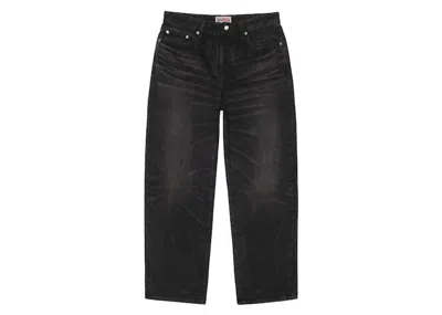 Pre-owned Stussy Men's  Big Ol' Vintage Wash Denim Jean In Black
