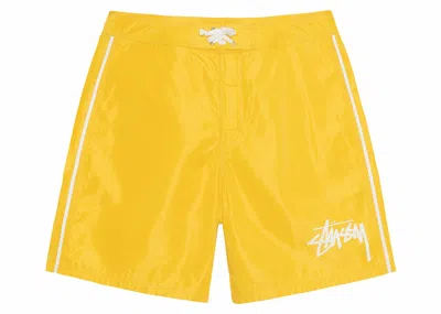 Pre-owned Stussy Men's  Big Stock Board Short In Yellow