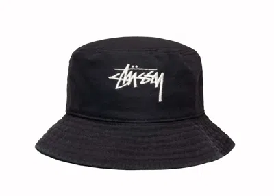 Pre-owned Stussy Men's  Big Stock Bucket Hat In Black